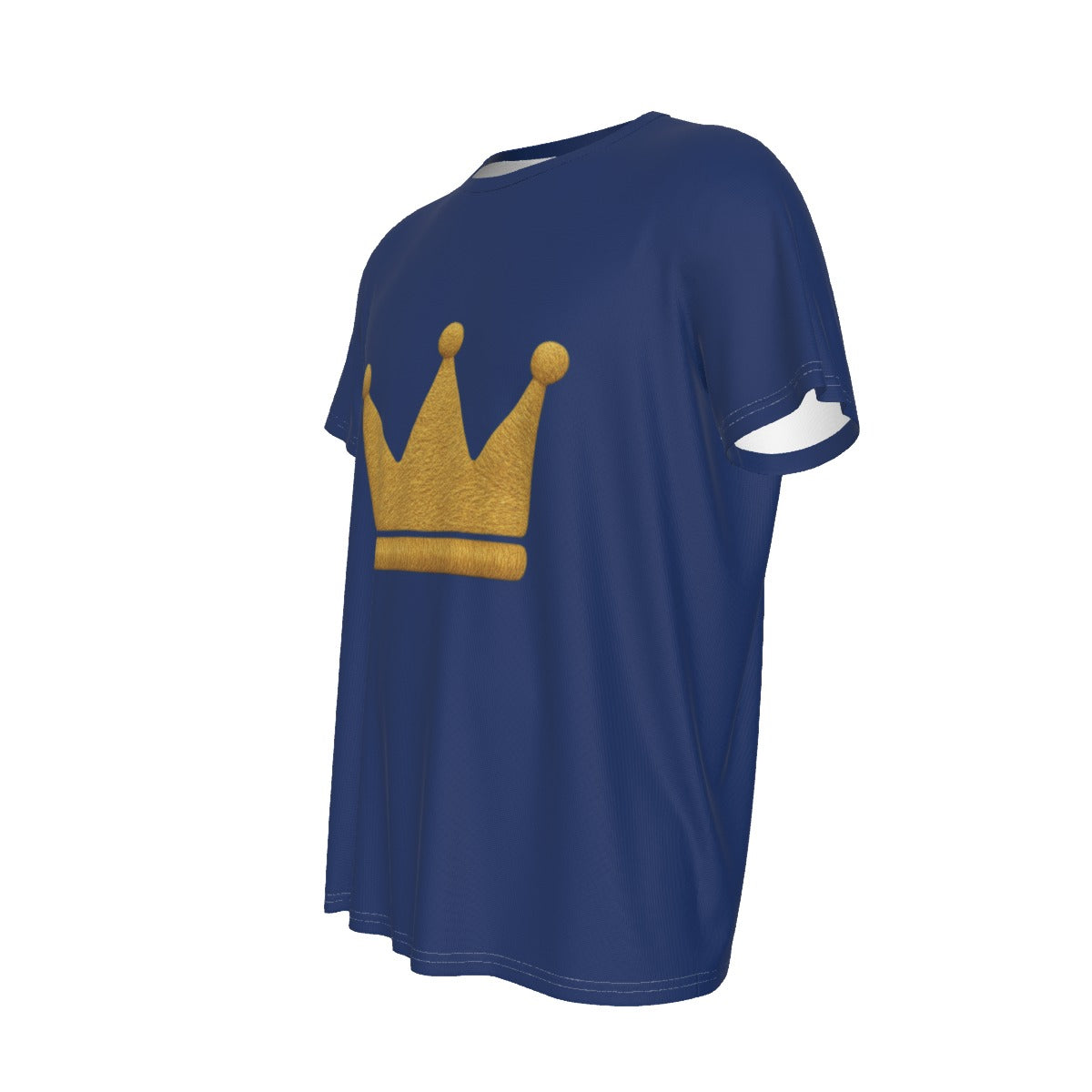 Crown Blue and Gold Men's Round Neck Short Sleeve T-Shirt