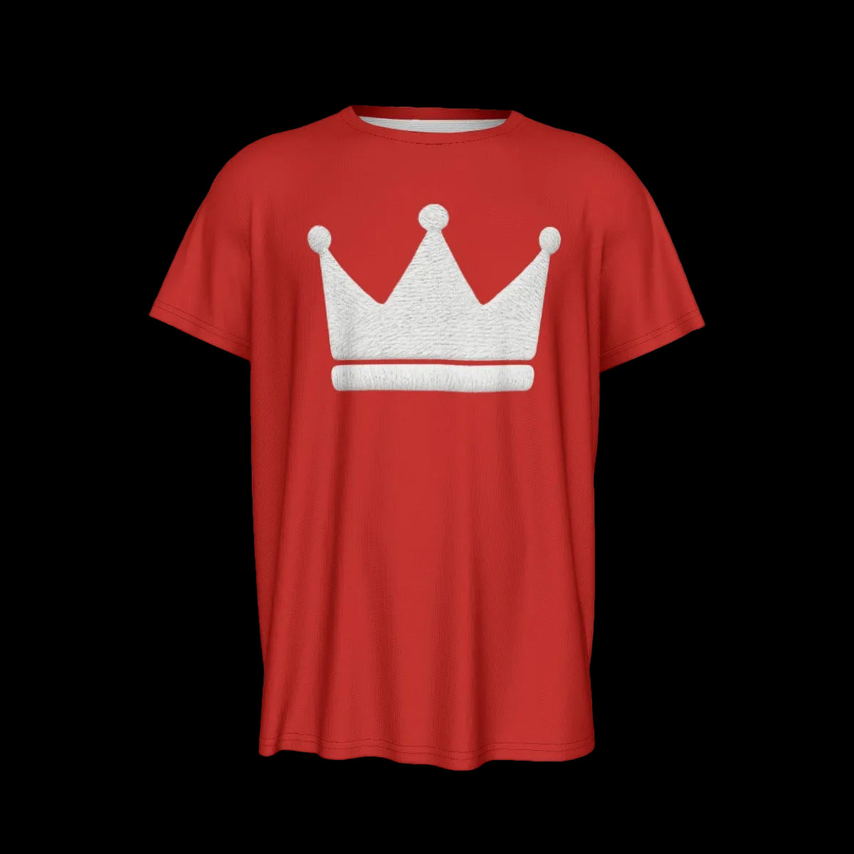 Crown red & white Men's Round Neck Short Sleeve T-Shirt