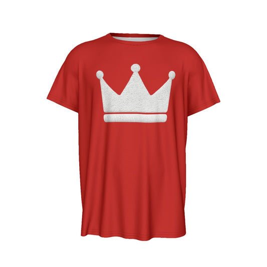 Crown red & white Men's Round Neck Short Sleeve T-Shirt