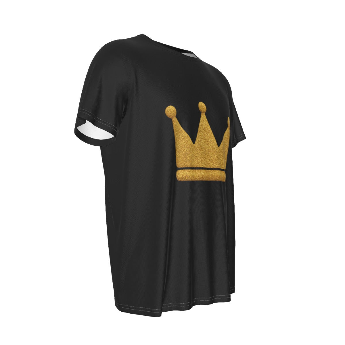 Crown BLK GLD Men's Round Neck Short Sleeve T-Shirt