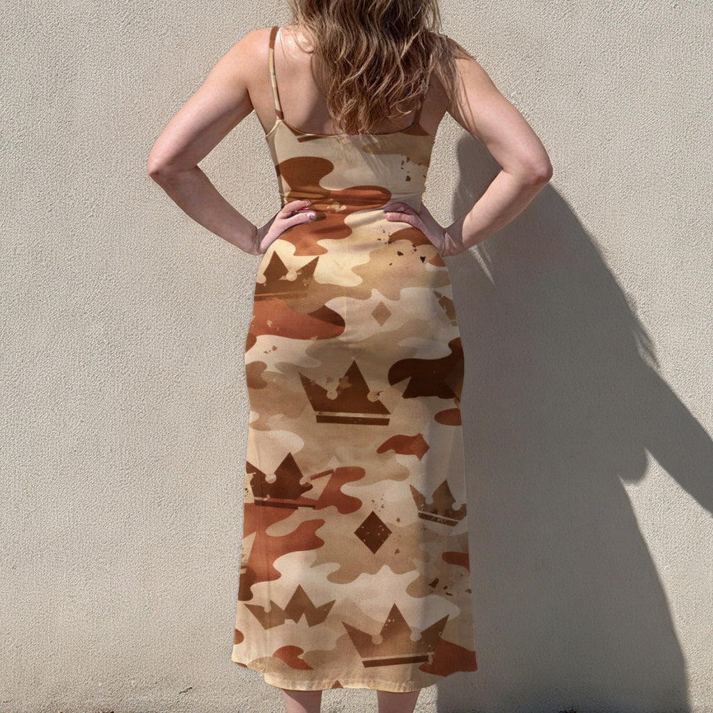 Robe signature sans manches motif camouflage désert UPSTYLE