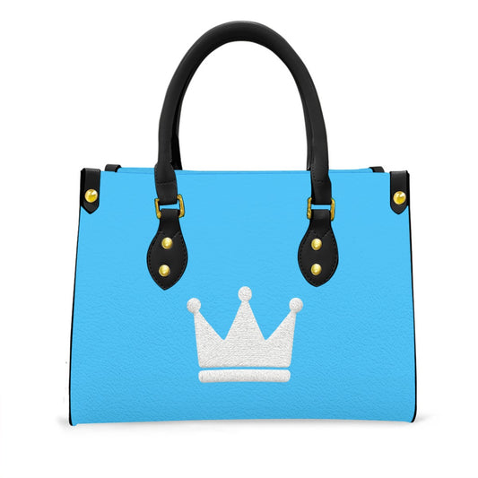 Crown Bby Blu  Women's Tote Bag With Black Handle