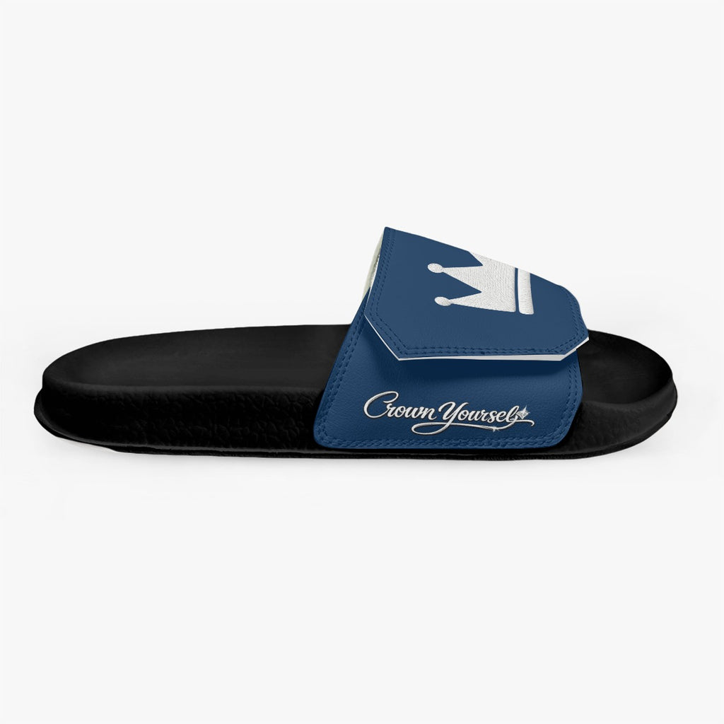 Blue Money Moves Men's Velcro Slippers