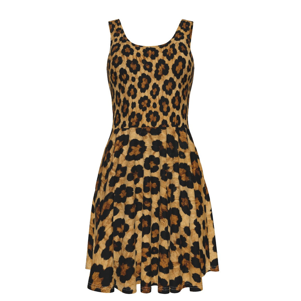 Golden Leopard Women's Tank Vest Dress