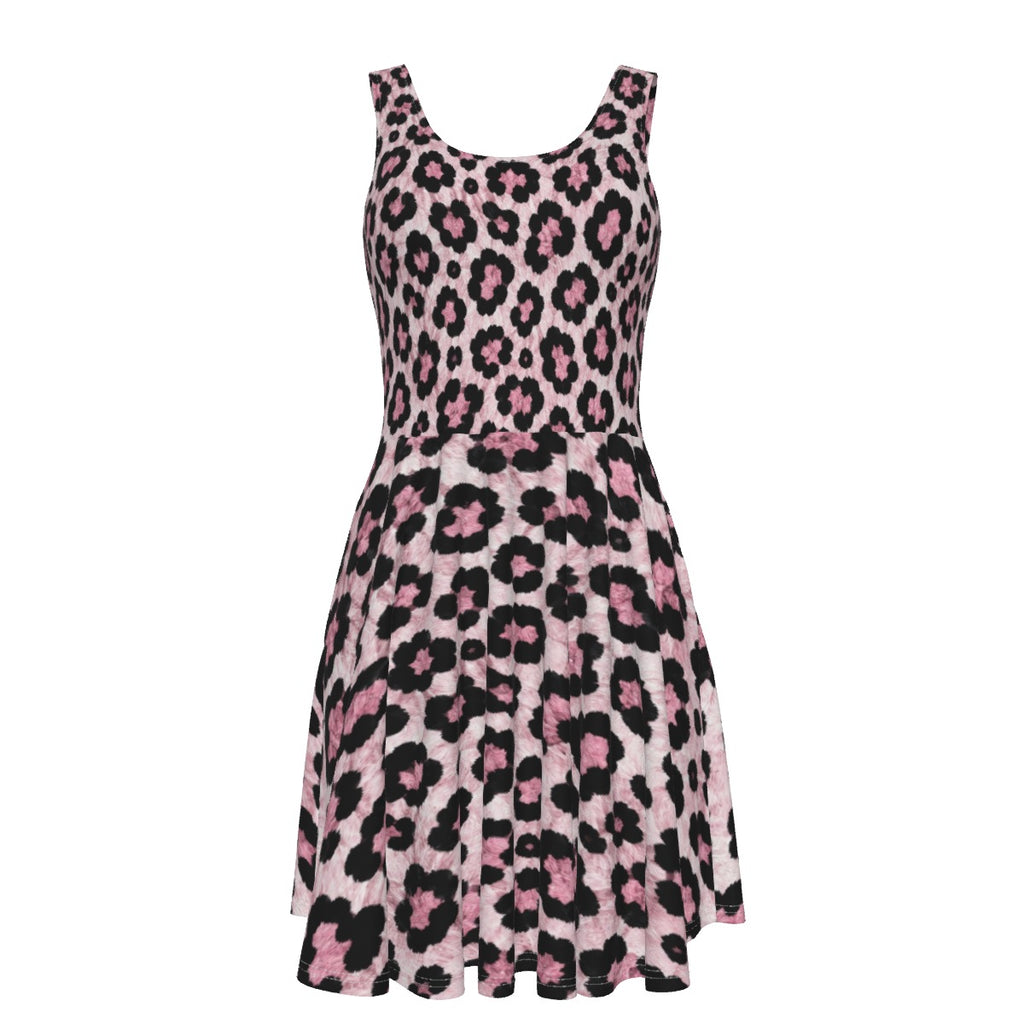 Blush Leopard Women's Tank Vest Dress
