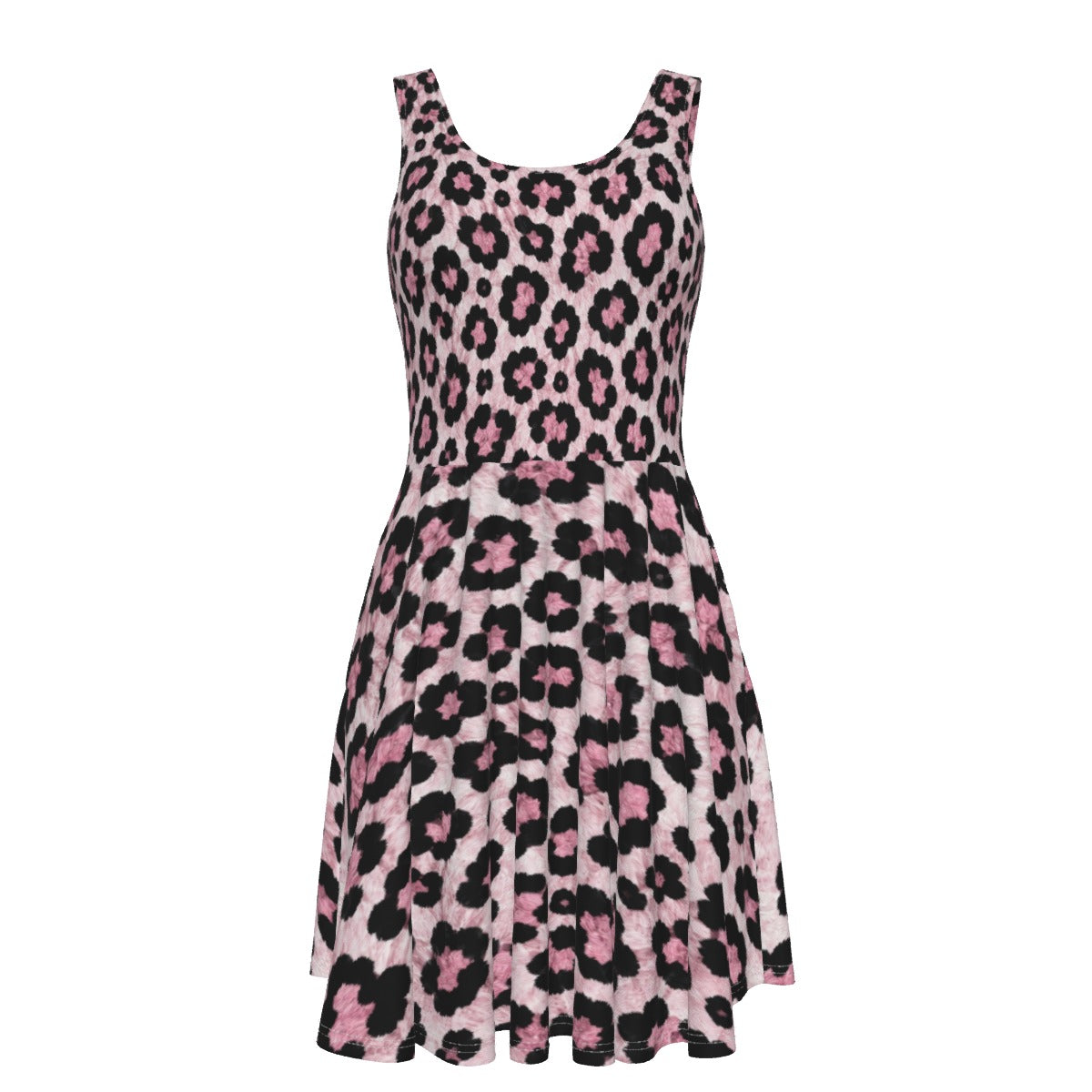 Blush Leopard Women's Tank Vest Dress