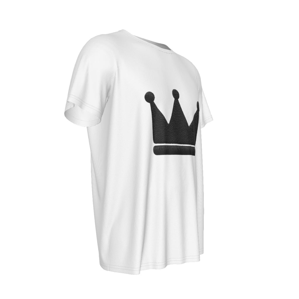 Crown Yourself weiß-schwarzes Herren-Rundhals-Kurzarm-T-Shirt