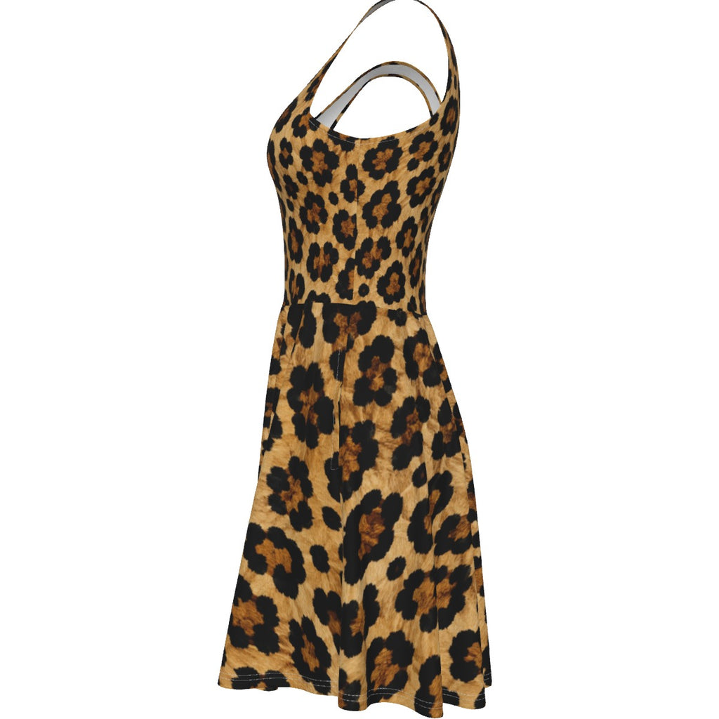 Golden Leopard Women's Tank Vest Dress