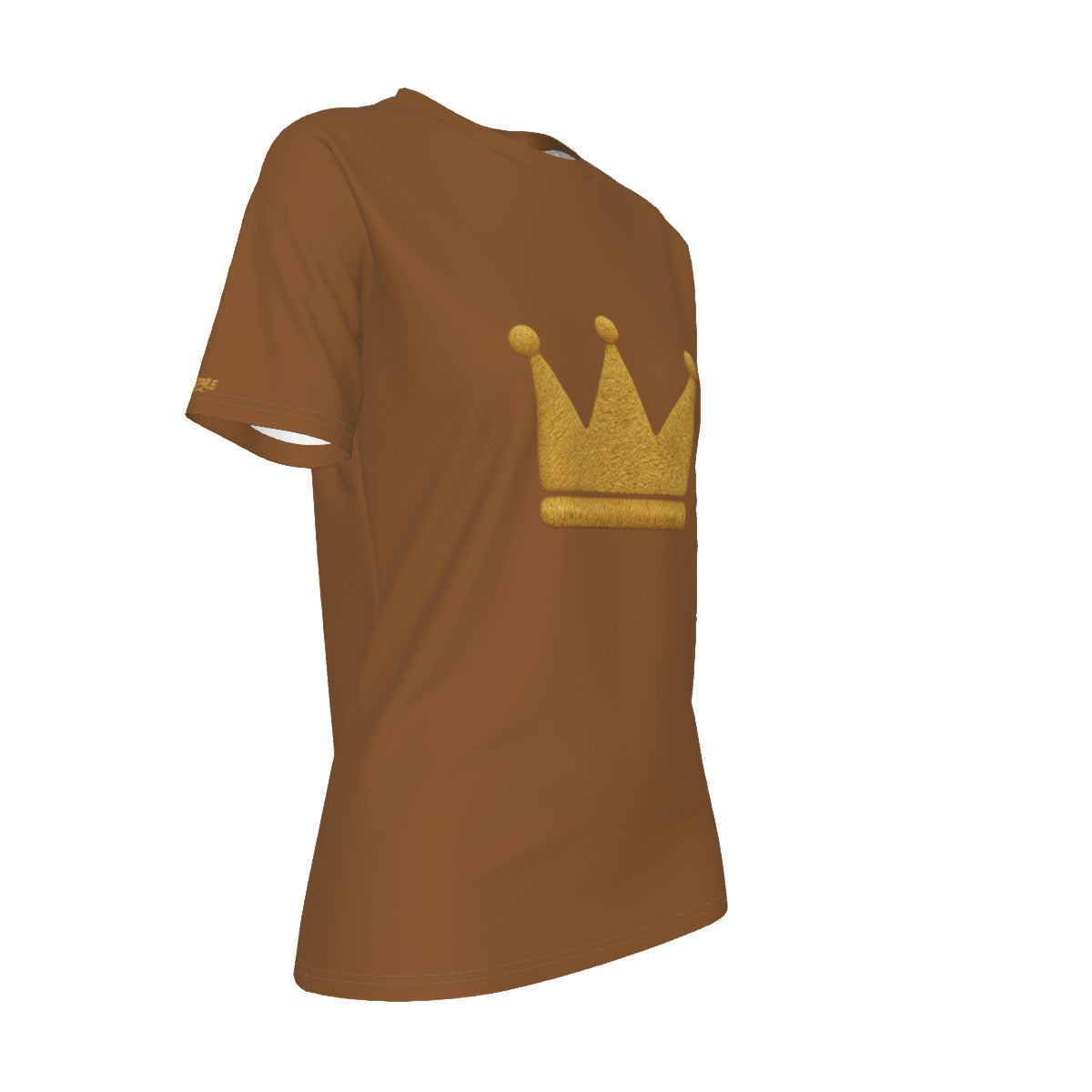 Crown Brown and Gold Women's O-Neck T-Shirt|180 GSM Jersey