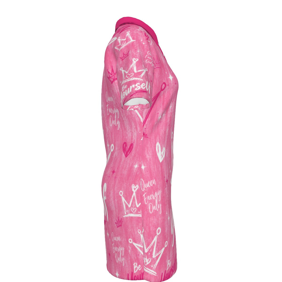 Pretty Pink Women's Polo Collar Dress