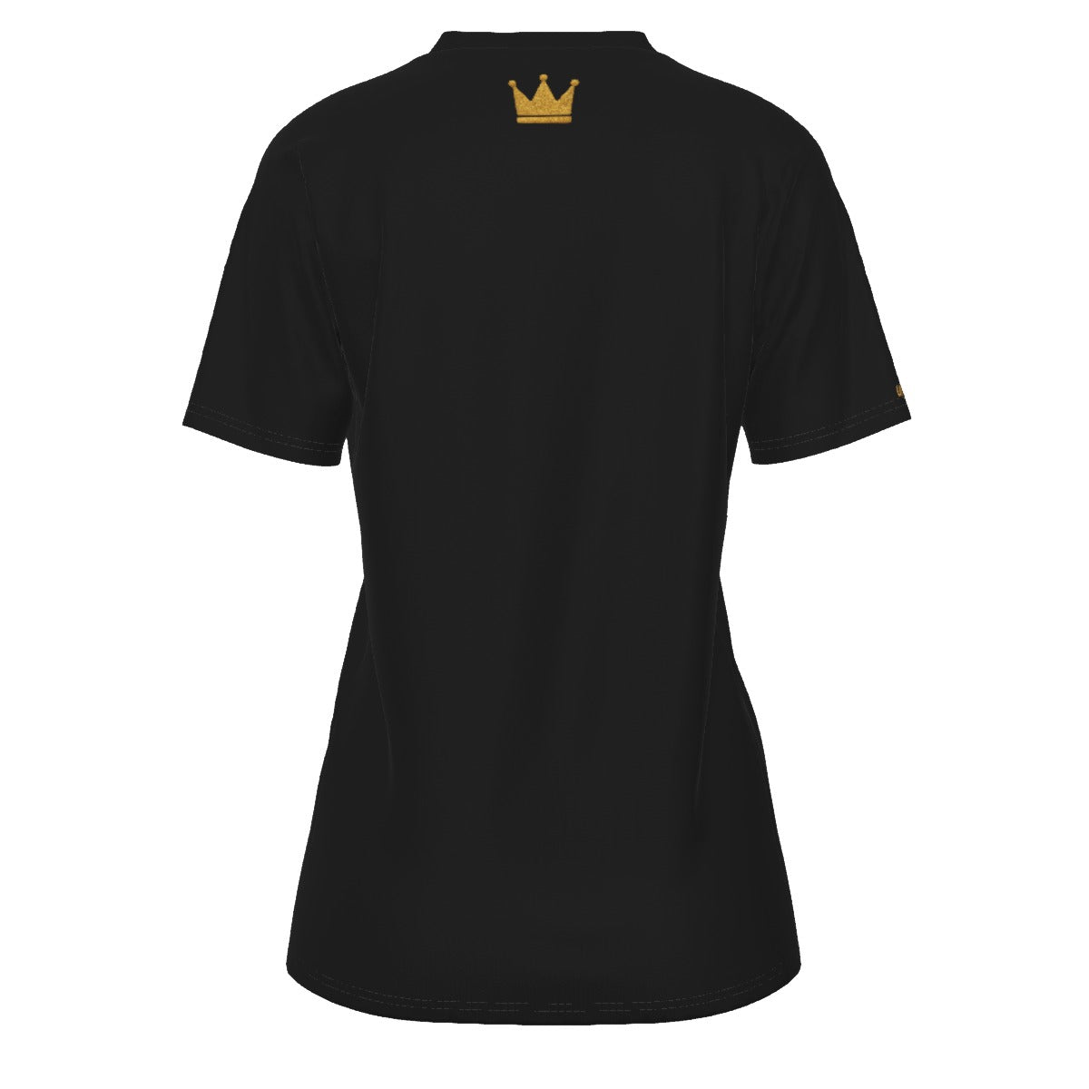 Crown BLK and GLD Women's O-Neck T-Shirt|180 GSM Jersey
