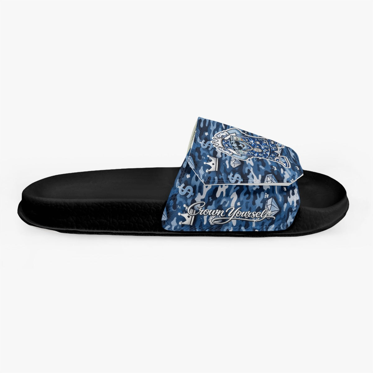 Camo Blue Money MovesMen's Velcro Slippers