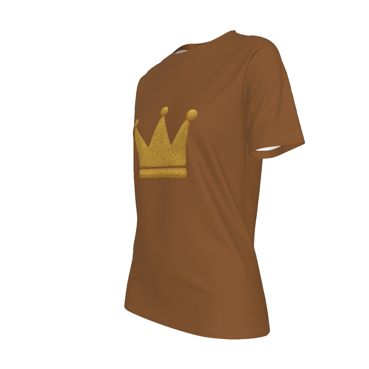Crown Brown and Gold Women's O-Neck T-Shirt|180 GSM Jersey