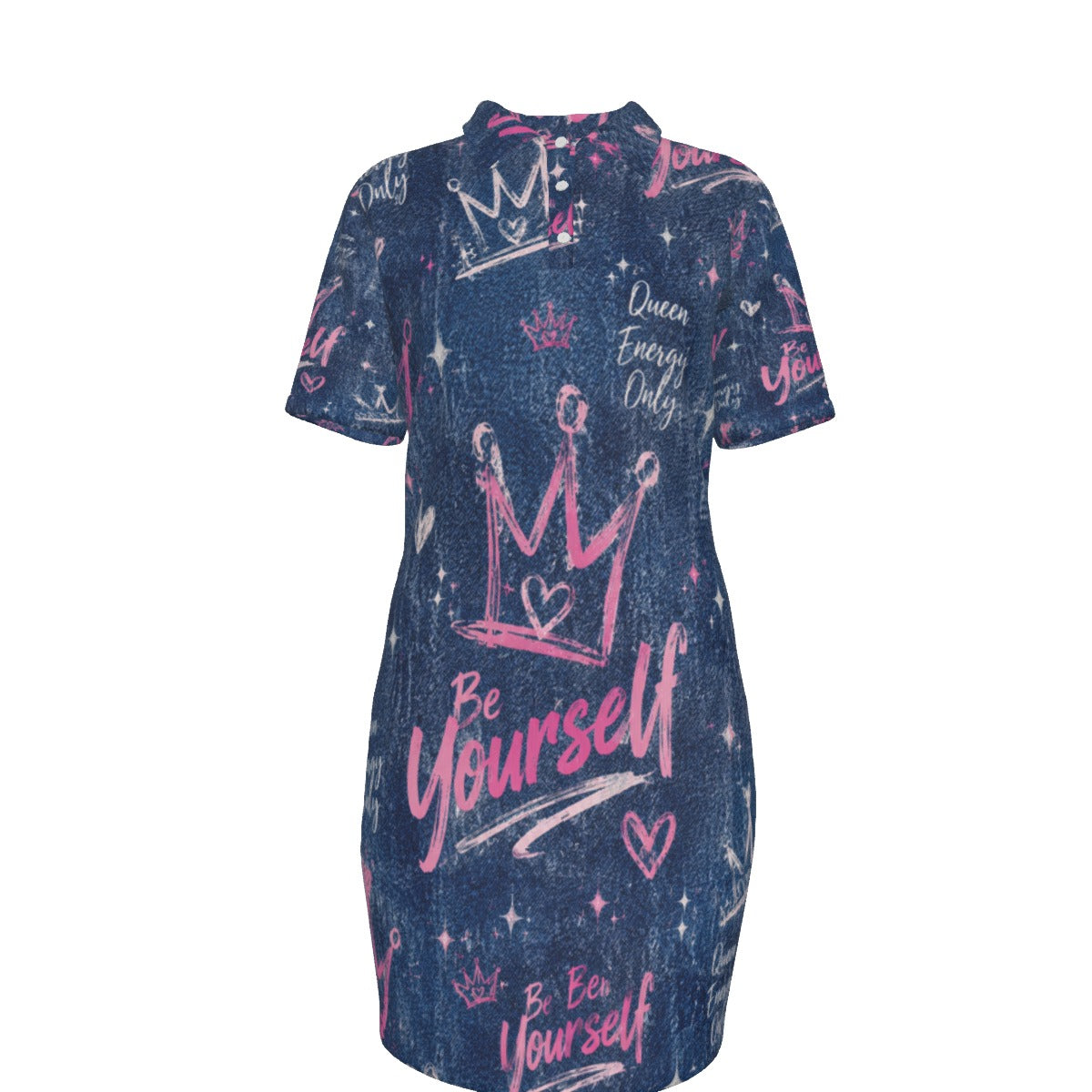 Midnight Queen Women's Polo Collar Dress