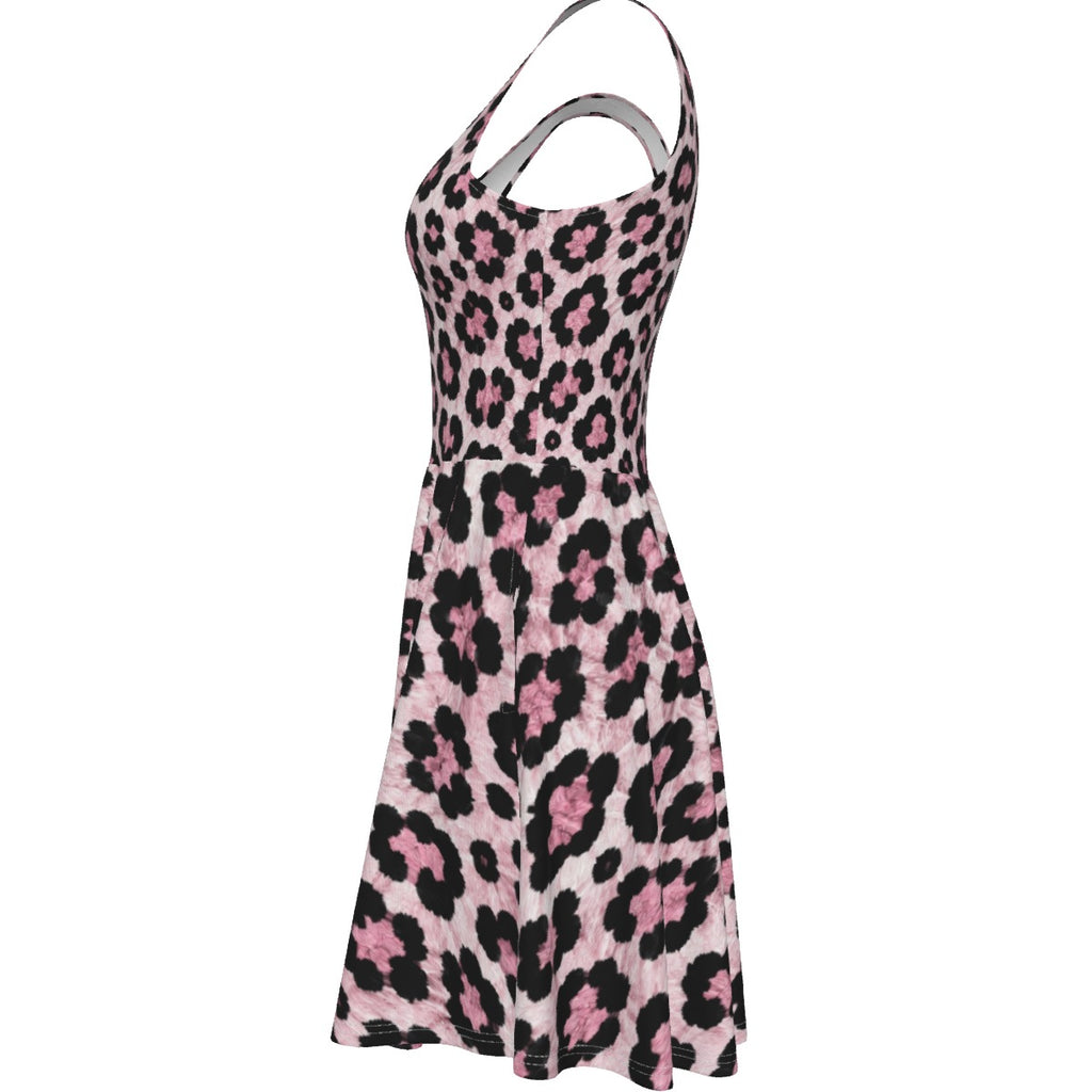 Blush Leopard Women's Tank Vest Dress
