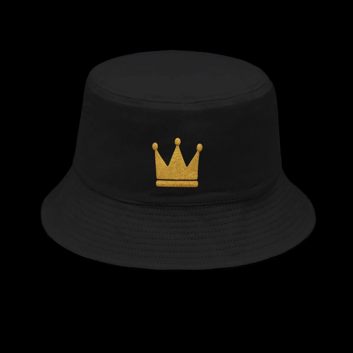 Crown Yourself Black and  Gold Bucket Hat
