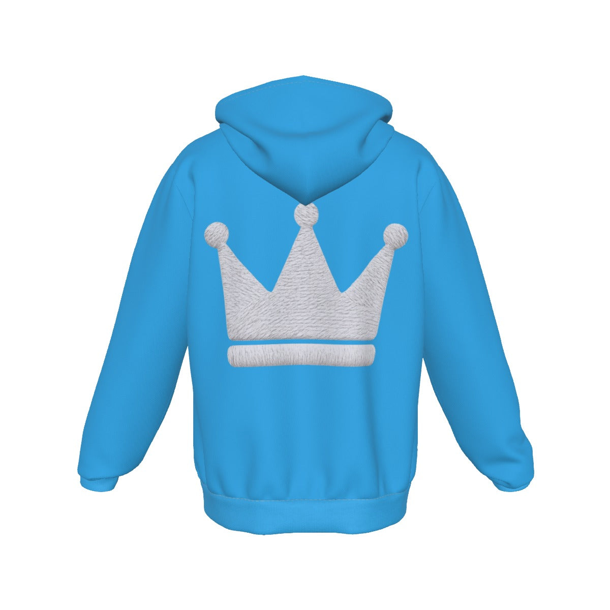 Crown Bby Blu Zip Up Hoodie With Pocket
