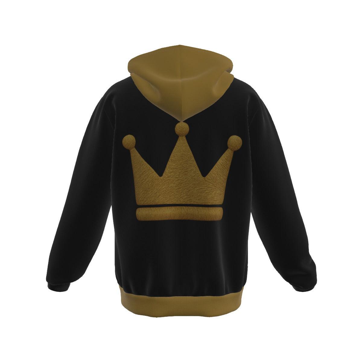 Crown BLK GLD  Zip Up Hoodie With Pocket