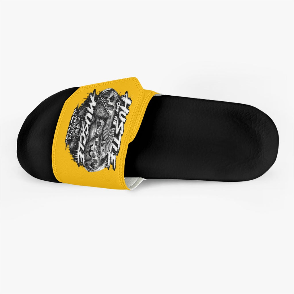 Golden Grind — Hustle Off the Muscle Men's Velcro Slippers