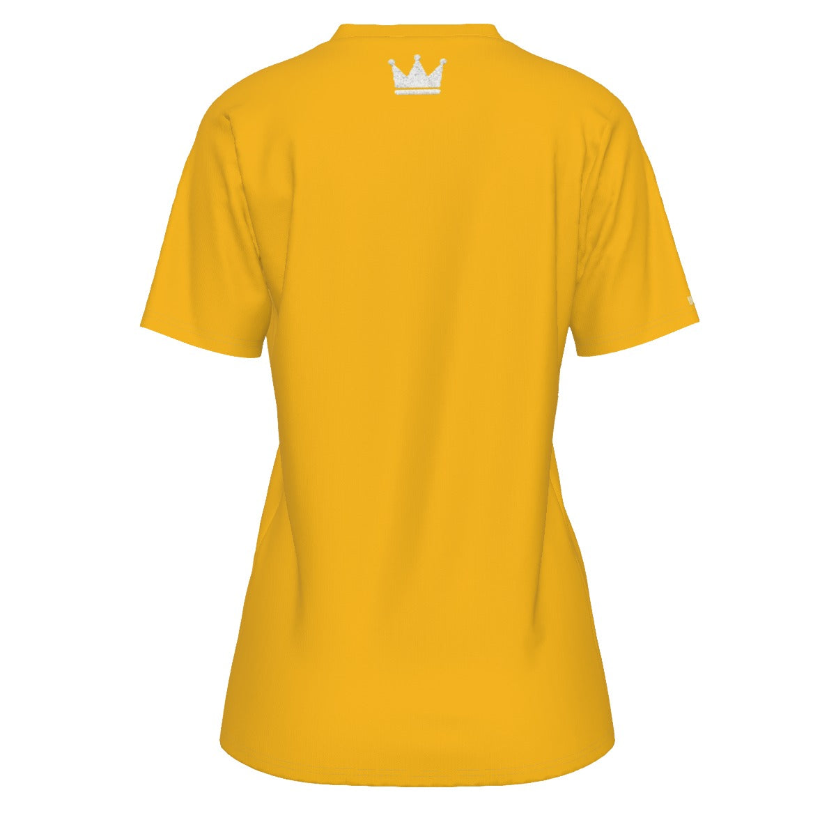 Crown Yellow and White Women's O-Neck T-Shirt|180 GSM Jersey