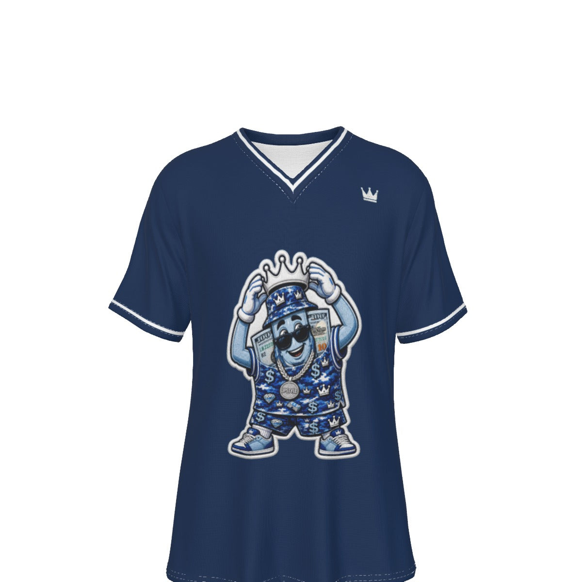 Blue Money Moves V-Neck T-Shirt