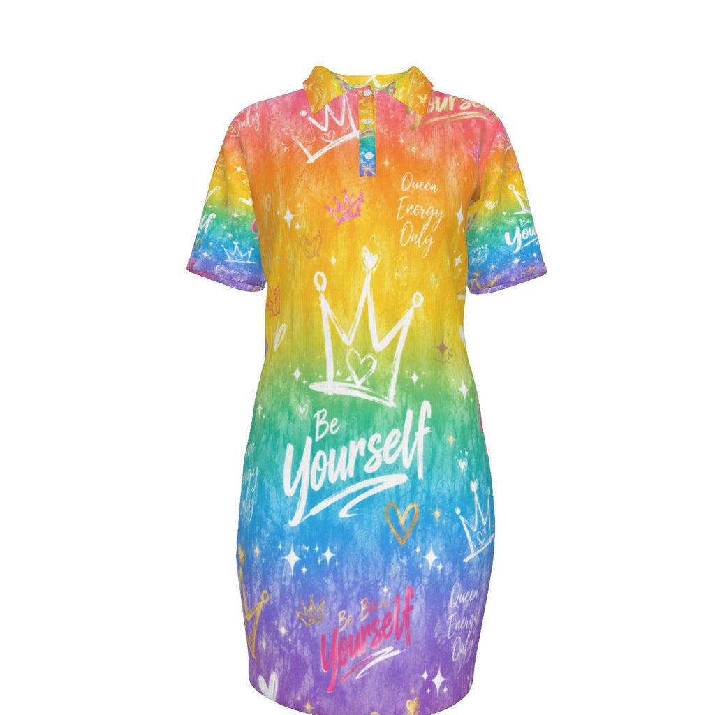 Rainbow Energy Women's Polo Collar Dress