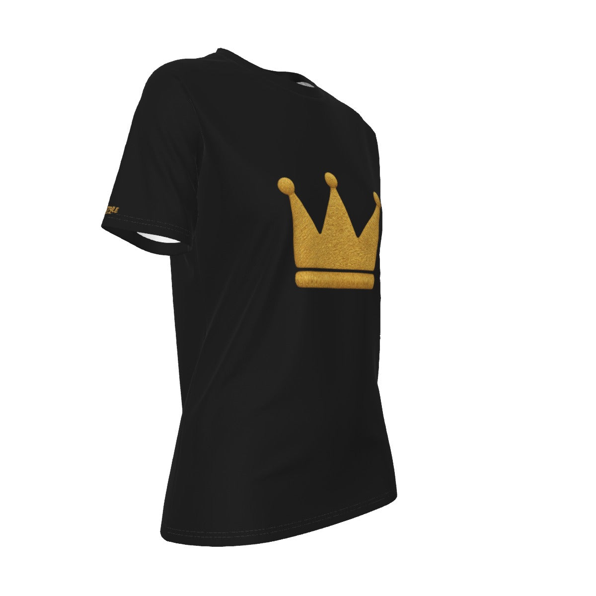 Crown BLK and GLD Women's O-Neck T-Shirt|180 GSM Jersey