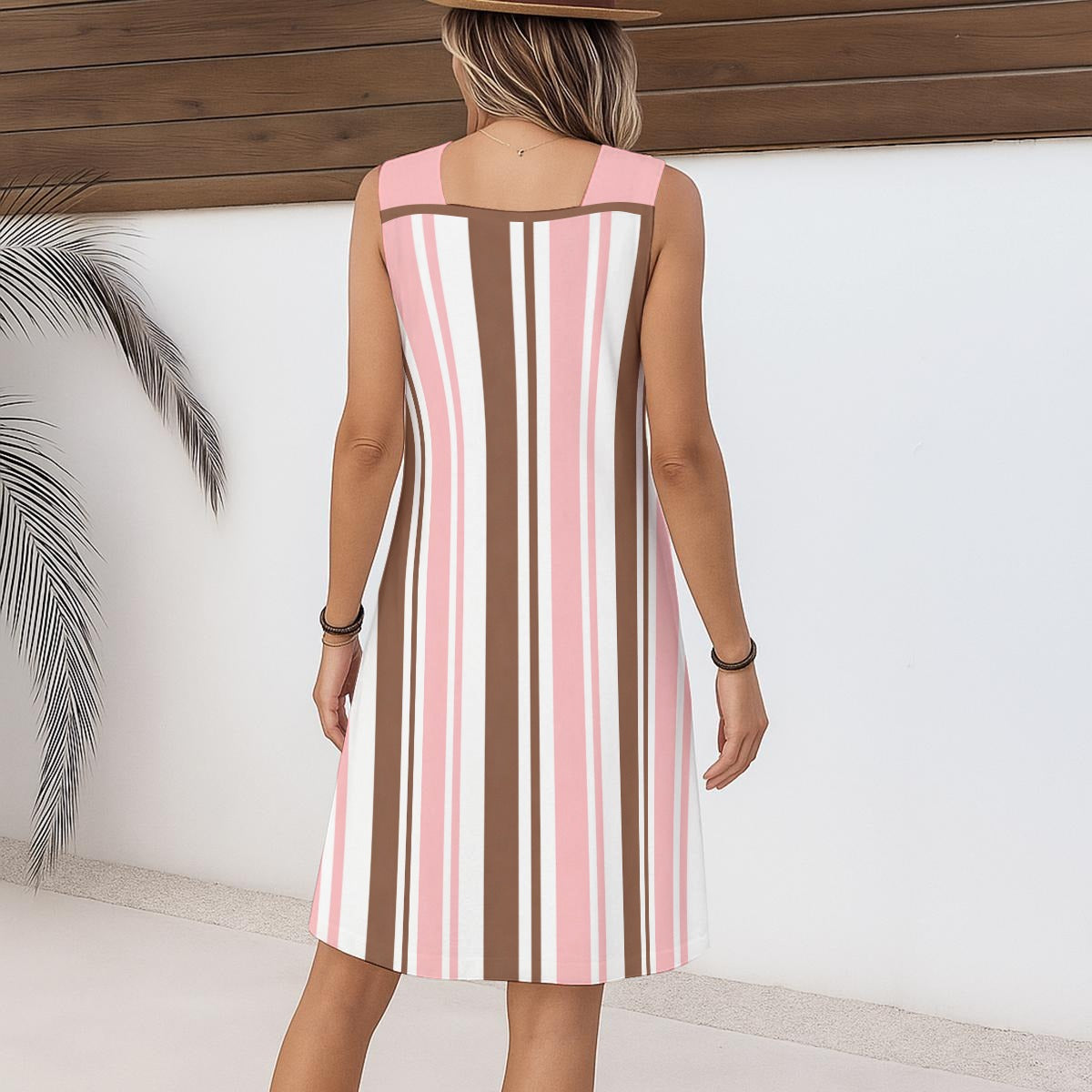 Crown Cocoa Blush Stripe Women'S Hoop Suspender Dress