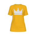 Crown Yourself Gelb-weißes Damen-T-Shirt mit Rundhalsausschnitt