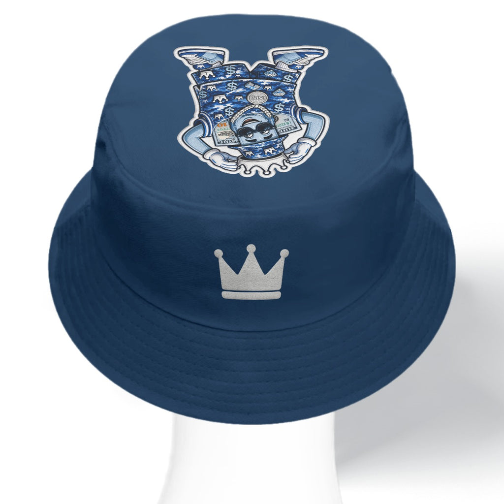 Camo/Blue Money Moves Double-Side Printing Bucket Hat