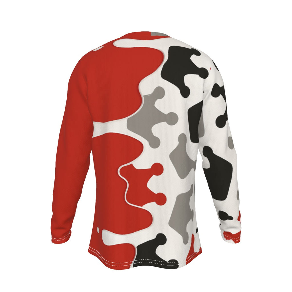 Krön dich Rot, Weiß und Schwarz Langarmshirt für Herren