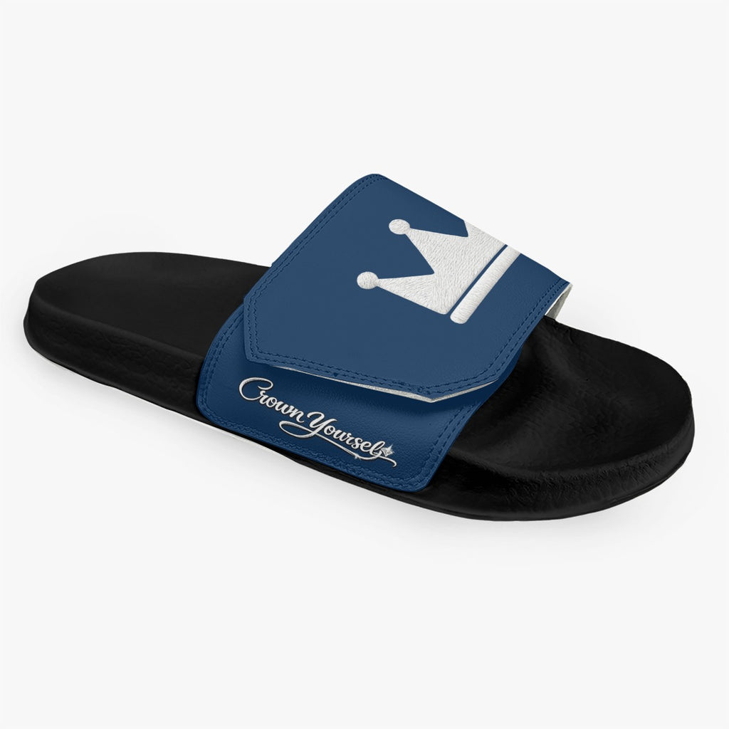 Blue Money Moves Men's Velcro Slippers