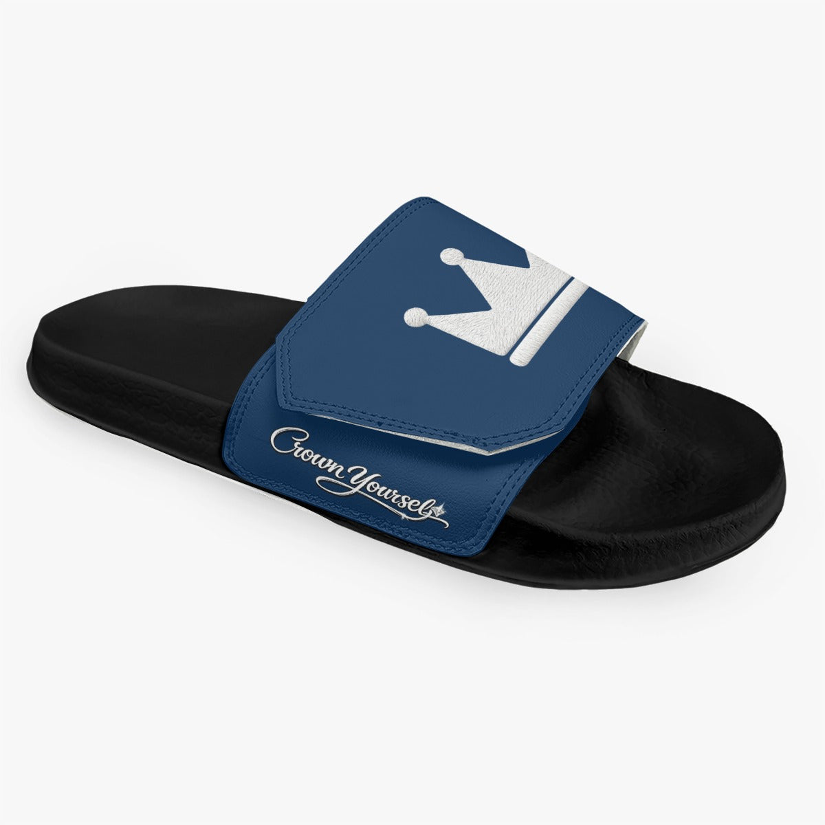 Blue Money Moves Men's Velcro Slippers