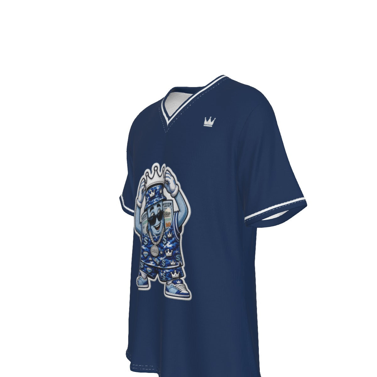 Blue Money Moves V-Neck T-Shirt