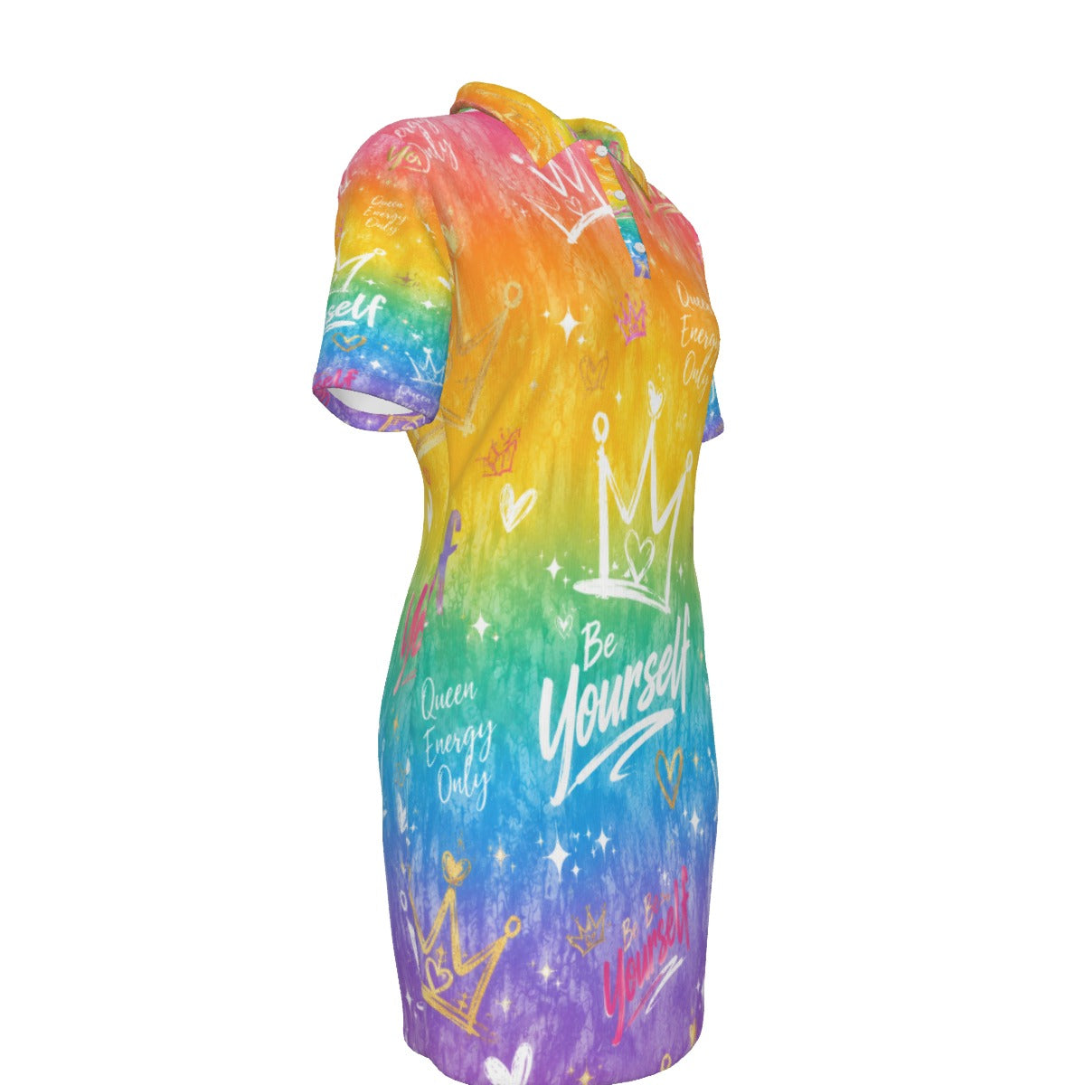 Rainbow Energy Women's Polo Collar Dress