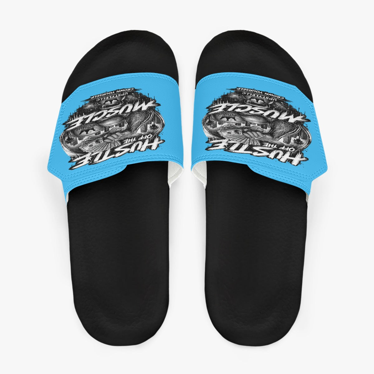 Blue Motion — Hustle Off the Muscle Men's Velcro Slippers