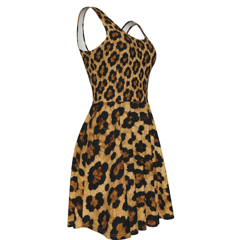 Golden Leopard Women's Tank Vest Dress