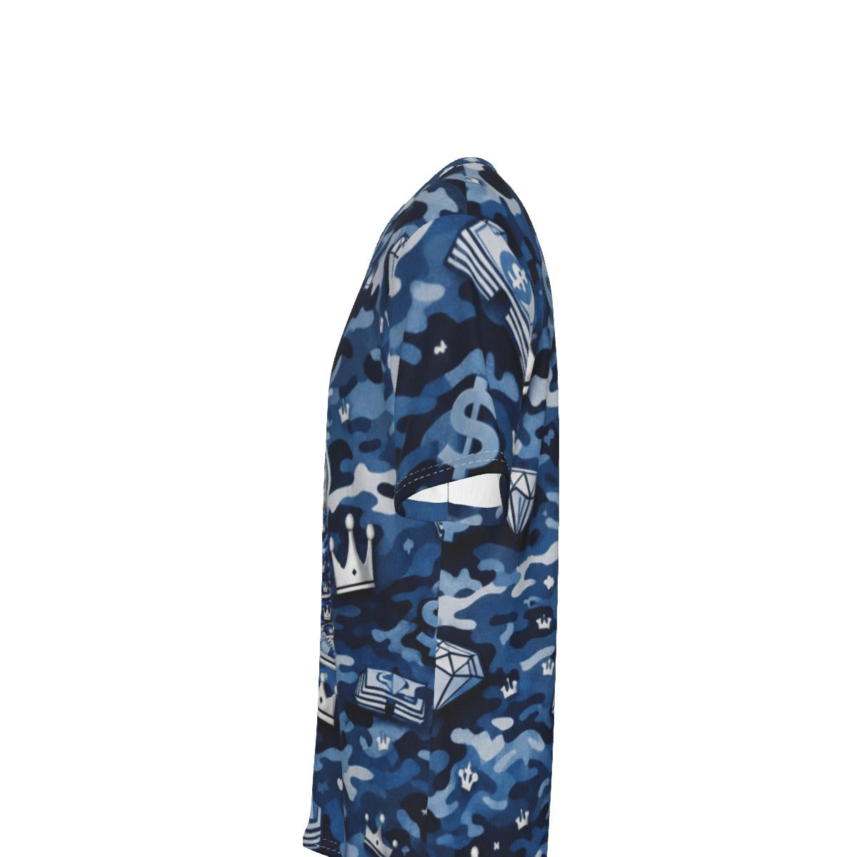 Camo Blue Money Moves V-Neck T-Shirt