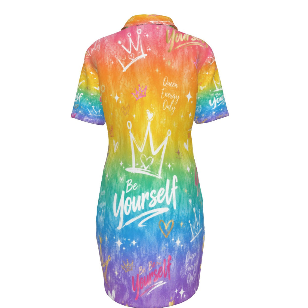 Rainbow Energy Women's Polo Collar Dress