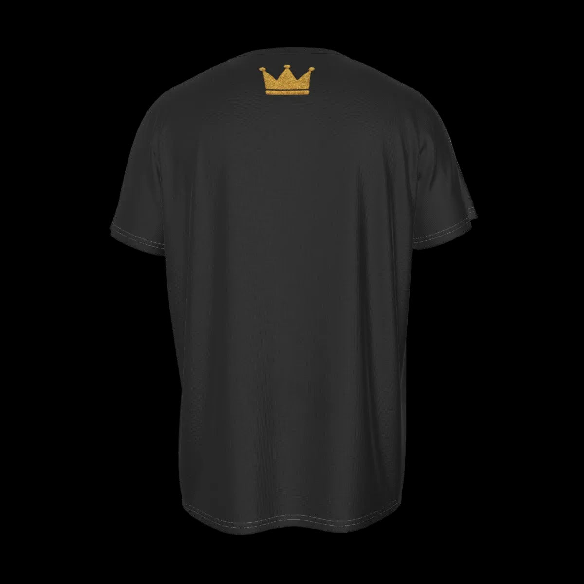 Crown Black and  Gold Men's Round Neck Short Sleeve T-Shirt