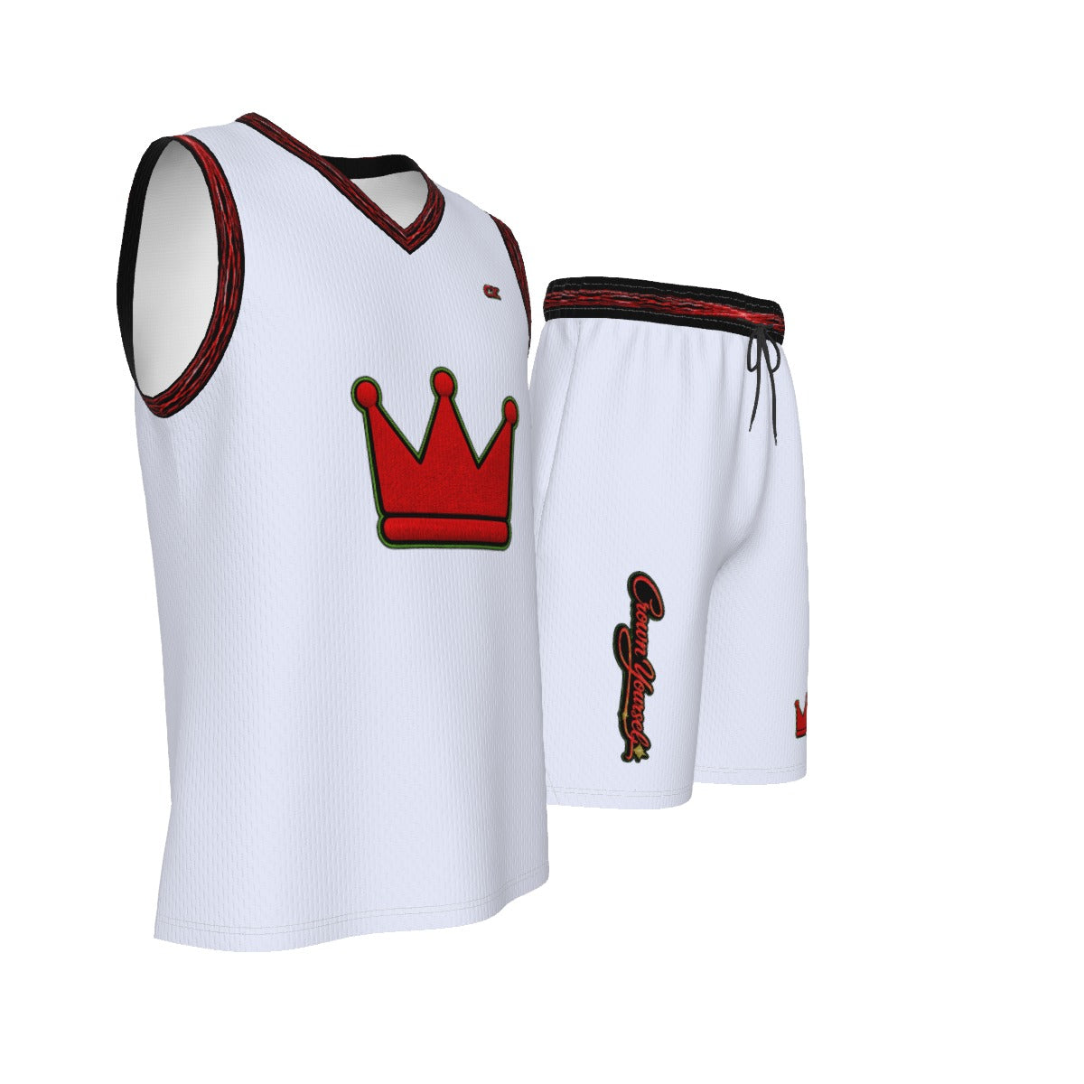 Crown On Men's V Neck Basketball Suit