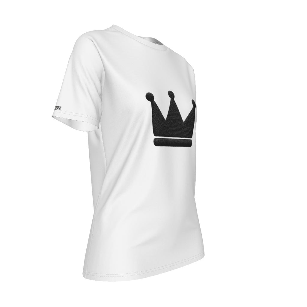 "Crown Yourself" O-Neck T-Shirt für weiße und schwarze Frauen