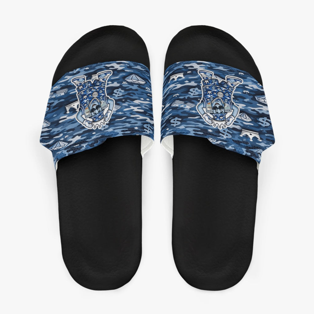 Camo Blue Money MovesMen's Velcro Slippers