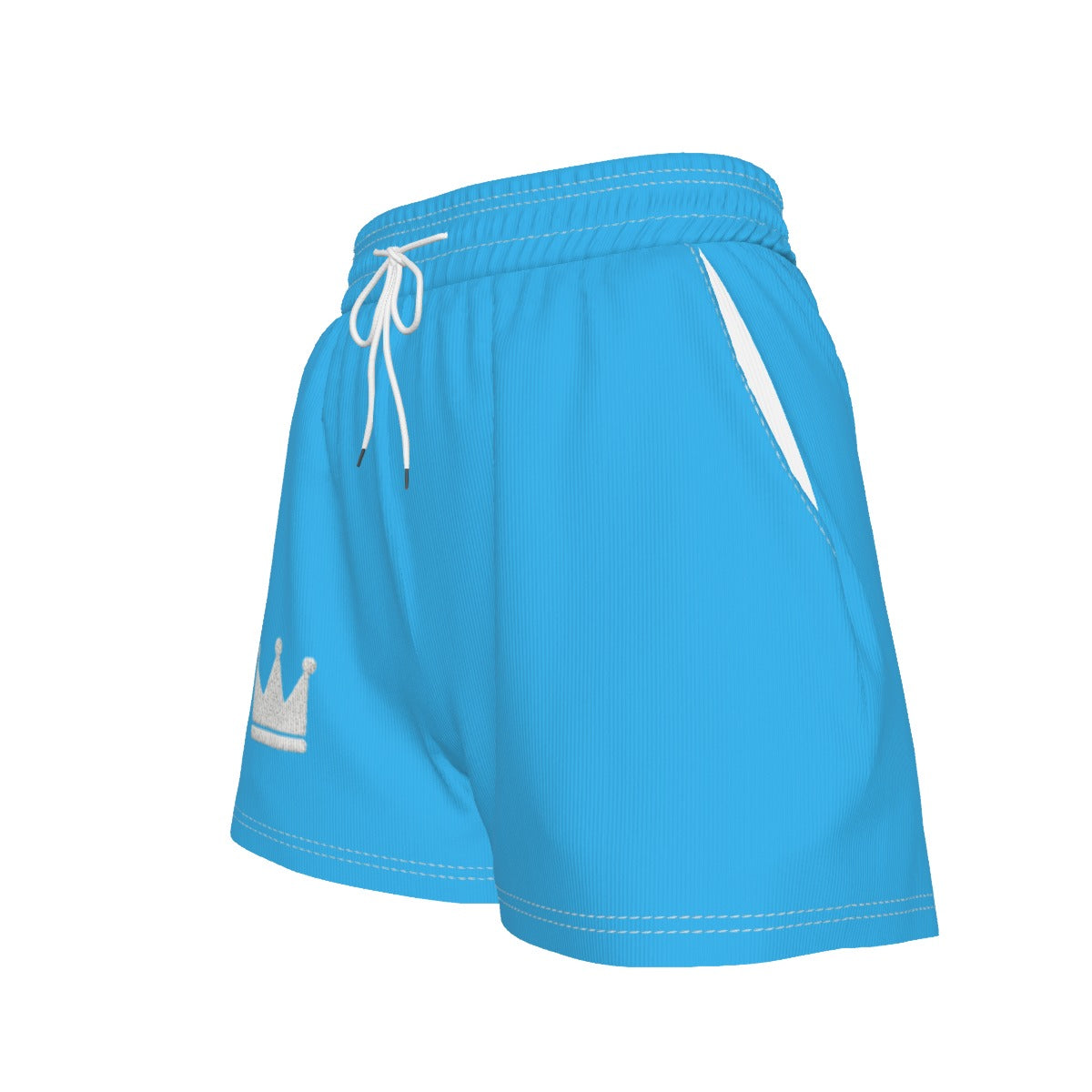 UPSTYLE Crown Luxe Shorts – Baby Blue/White
