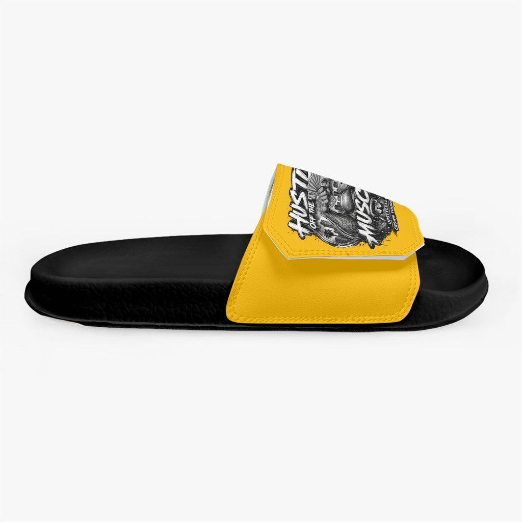 Golden Grind — Hustle Off the Muscle Men's Velcro Slippers