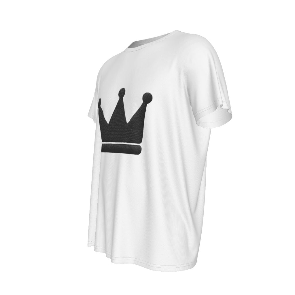Crown Yourself weiß-schwarzes Herren-Rundhals-Kurzarm-T-Shirt