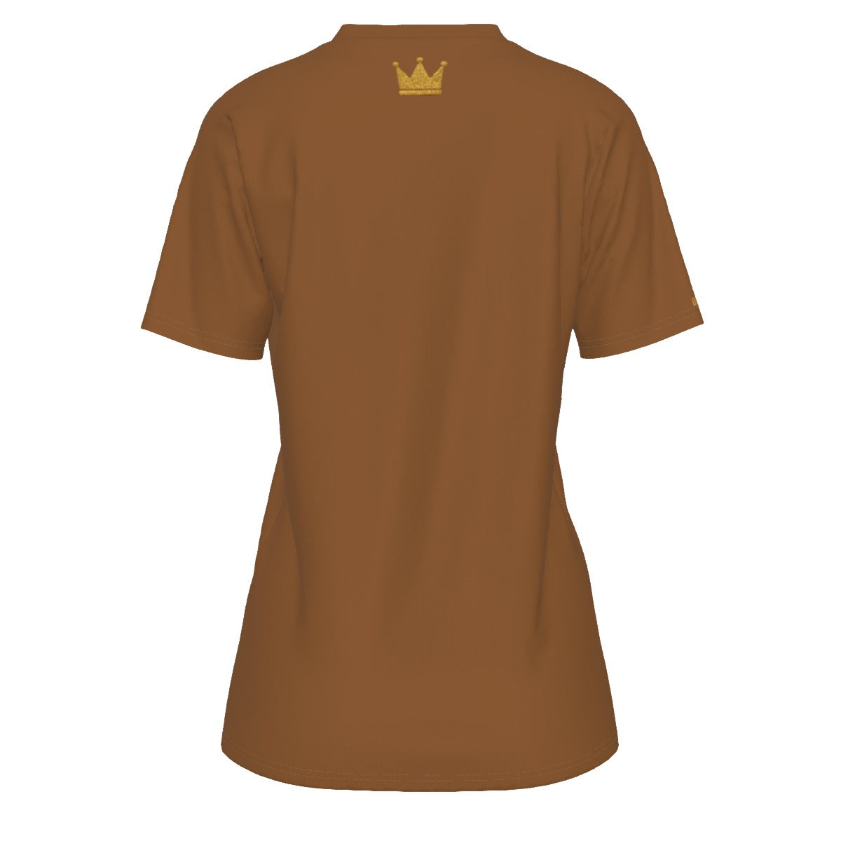 Crown Brown and Gold Women's O-Neck T-Shirt|180 GSM Jersey