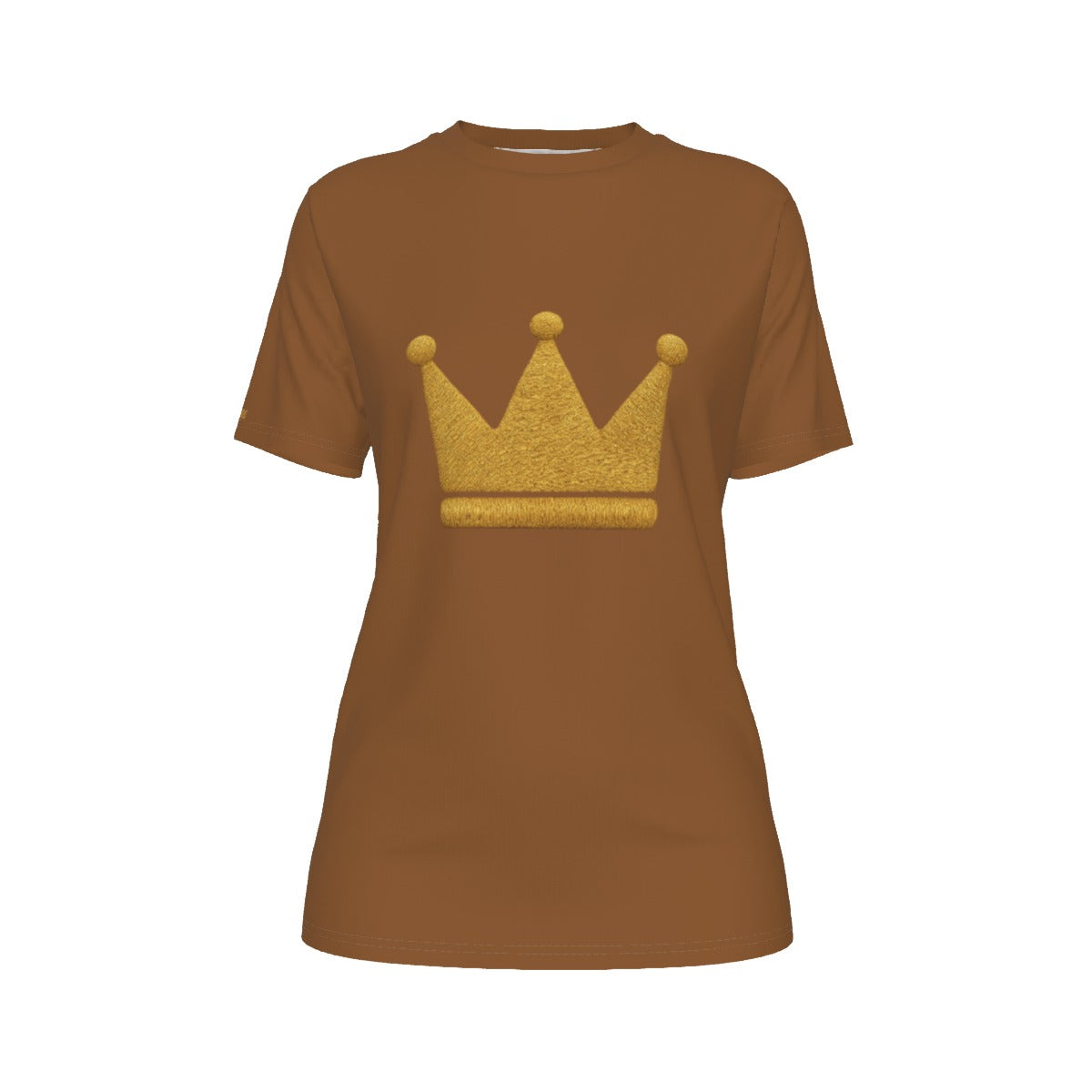 Crown Brown and Gold Women's O-Neck T-Shirt|180 GSM Jersey