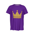 Krön dich selbst lila-goldenes Herren-Rundhals-T-Shirt mit kurzen Ärmeln
