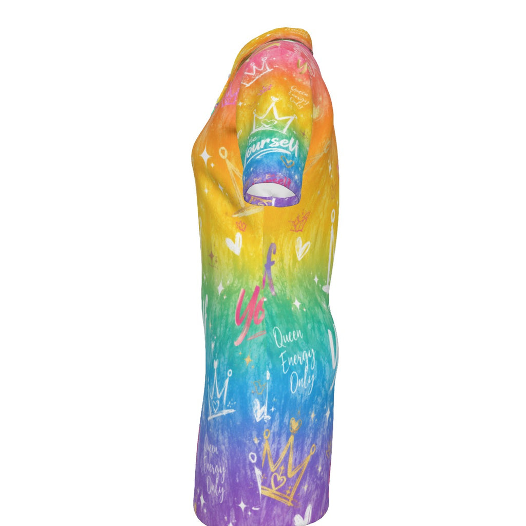 Rainbow Energy Women's Polo Collar Dress